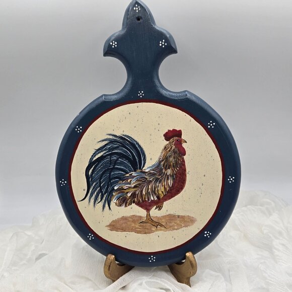 Hand-Painted Rooster Wall Decor – Rustic Farmhouse Kitchen Art on Wood Paddle - Picture 2 of 6